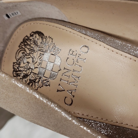 Vince Camuto Janetta Pewter metallic block heels 8.5 new - Picture 10 of 16